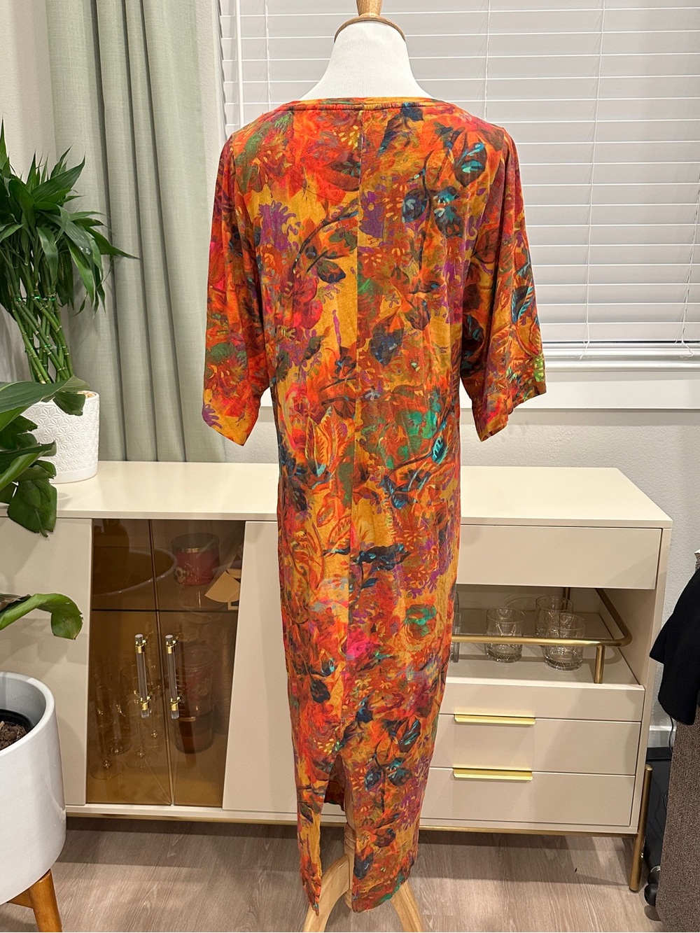 Peruvian Connection Orange and Red Printed Dress - Picture 5 of 10